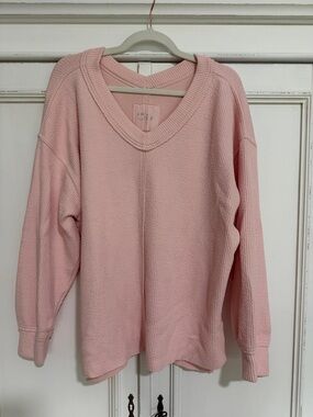 Soft Pink V-Neck Women's Sweater
